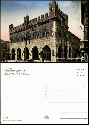 Cartolina piacenza palazzo - piacenza,