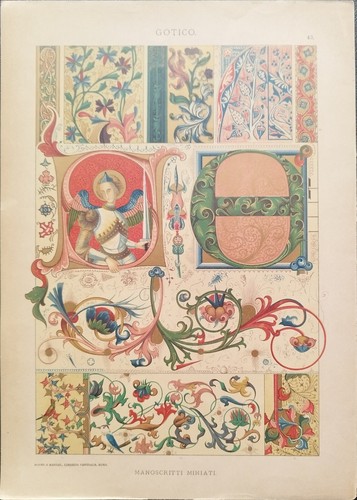 Antica stampa colori - colori, del